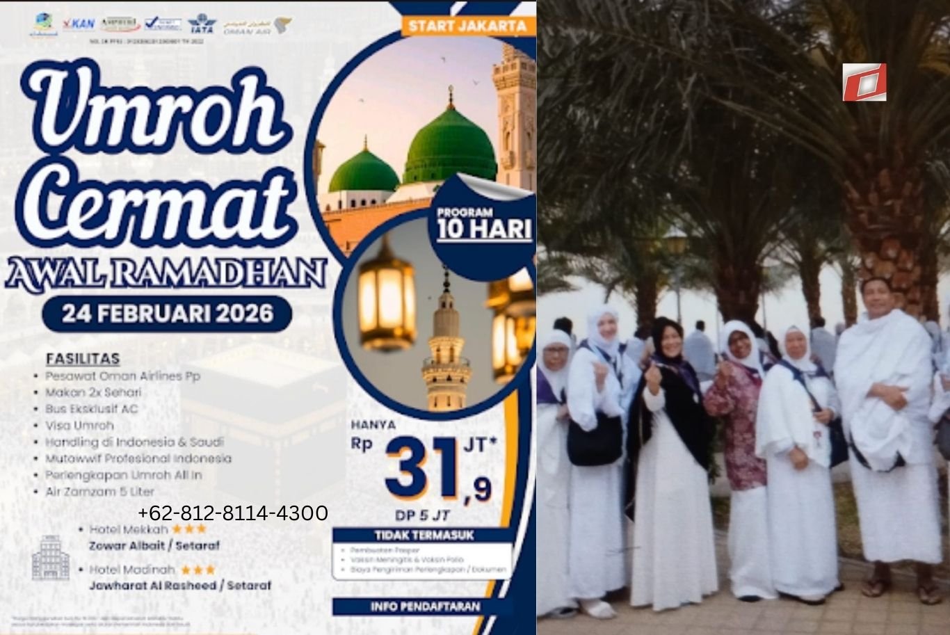 Umroh Awal Ramadhan 2026: Liburan Aman dan Nyaman (10 Hari)